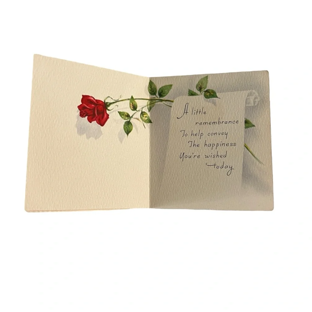 Vintage Unused Greeting Card A Gift For You For You Roses Thinking of You